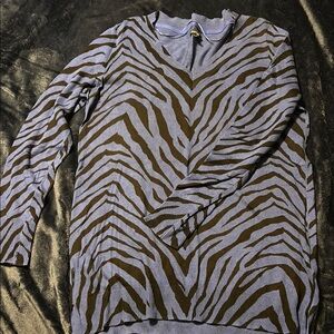 Zebra Print Sweater in Blue and Blue